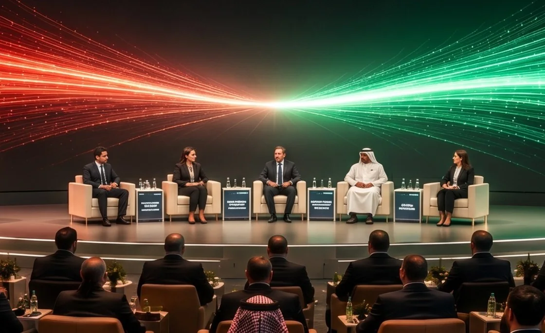 Executive panel on the YCSF conference stage